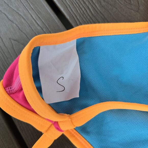 TYR Womens Durafast Solid Orange/pink Tieback Workout Bikini Sz S New Sample - Picture 3 of 4